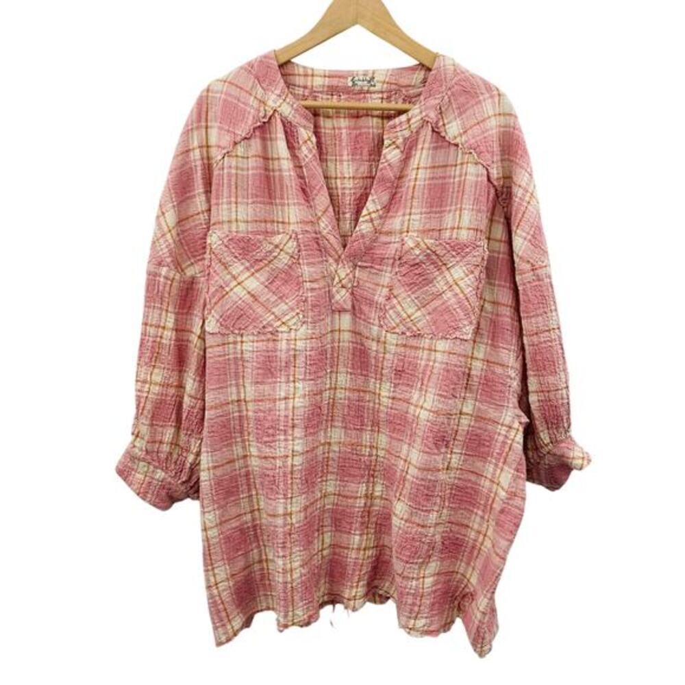 Free People‎ intimately pink plaid tunic